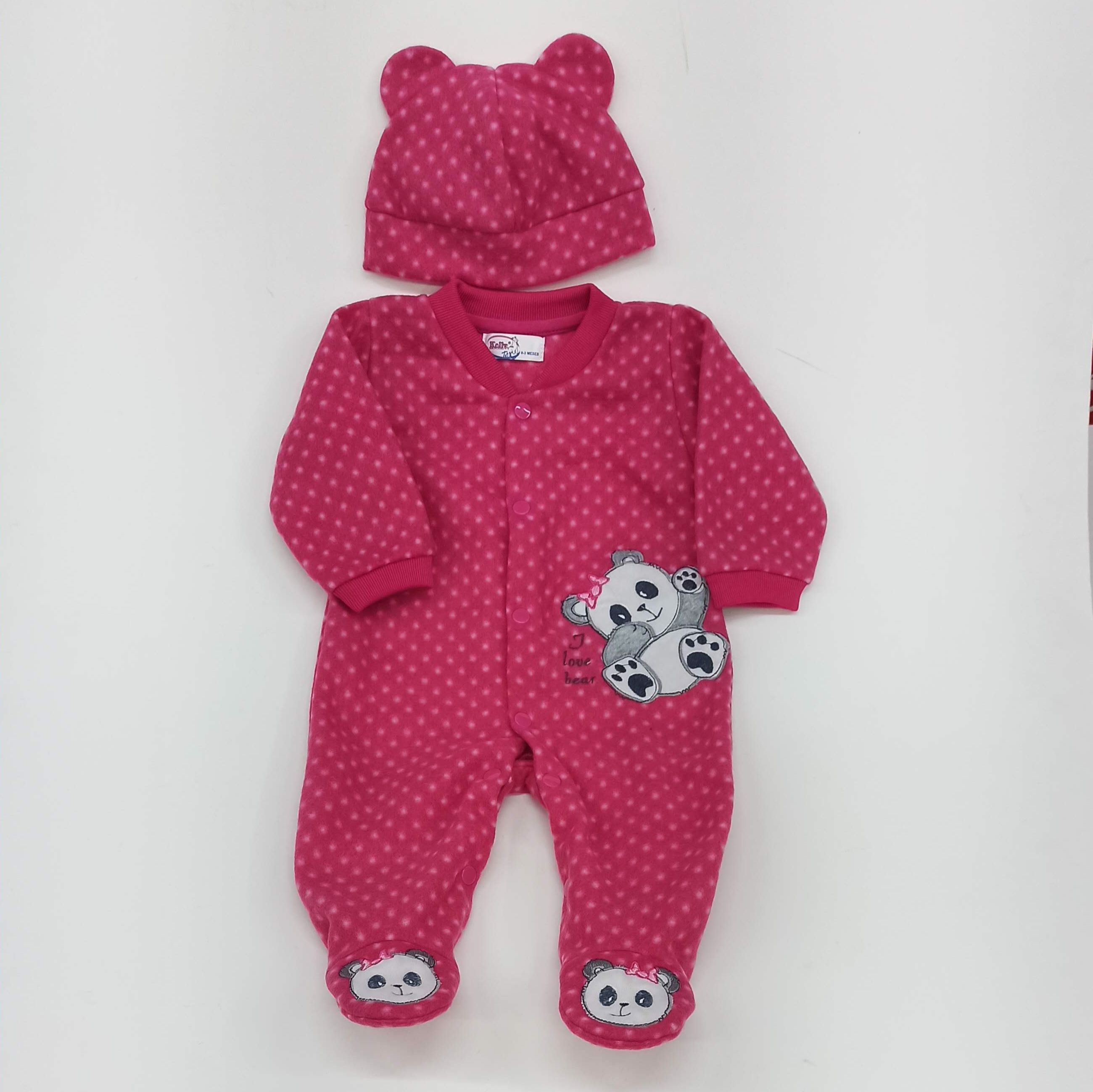 Pijama Vaquita Térmica Para Bebe Niña 0 - 3 MESES rosado